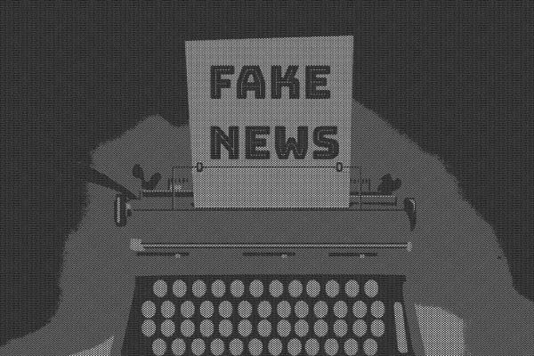 fake news words typed with typewriter